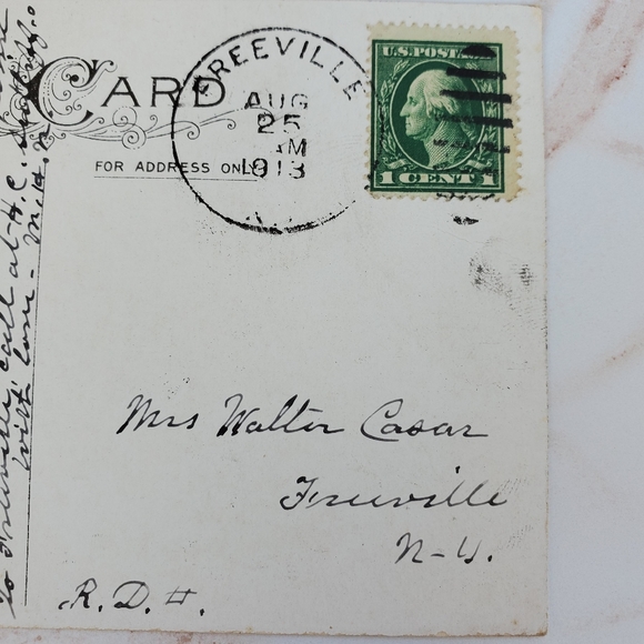 Vintage Floral theme postcard dated 1913 EUC ephemera collectible rare giftable - Picture 3 of 7